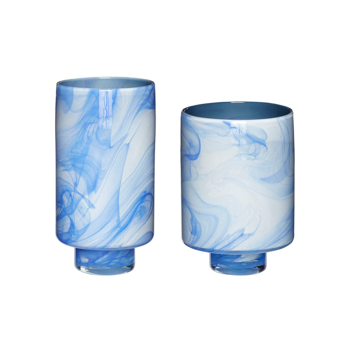 Cloud Vase Stor Blå/Hvid